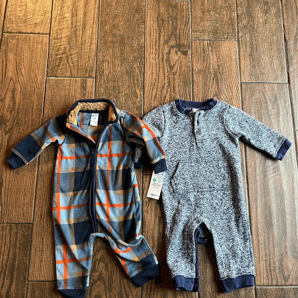 Carter’s and Gymboree Cozy Blue and Gray Kids One Pieces